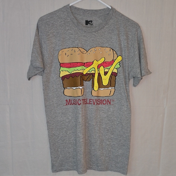 MTV Mens Hamburger Logo Music Television Small - Picture 1 of 5